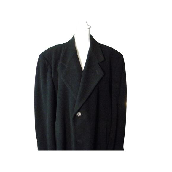 Roundtree & Yorke Men's 100%‎ Wool Black Dress Coat Size 44 Overcoat Classic - Picture 2 of 6